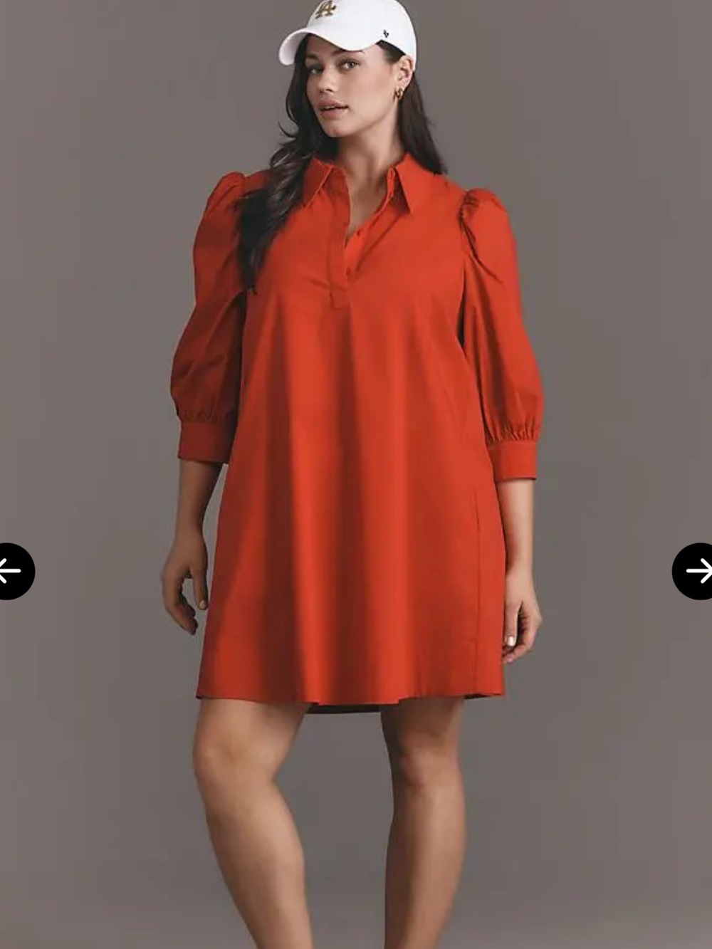English Factory Puff Sleeve Collared Button Down Mini Dress Size 1X  NWT